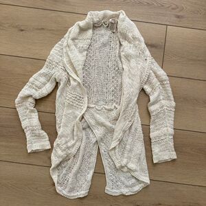 Anthropologie Knitted & Knotted Cardigan Cream Medium